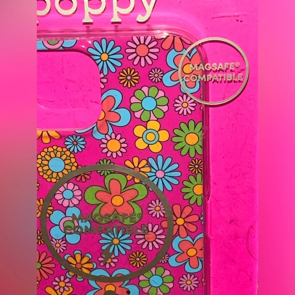 Poppy Pink Floral iPhone 13/14/15 MagSafe Case NIB NEW